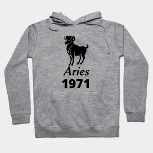 Black Aries Zodiac 1971 Hoodie